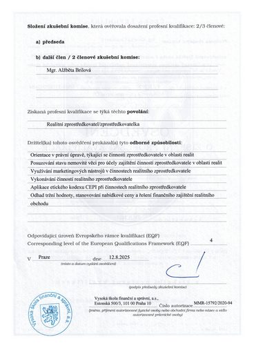 Příloha osvědčení